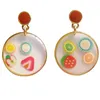 Dangle Earrings Timlee E241 Personality Cute Resin Fruits Strawberry Apple Accessories Wholesale