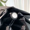 Ombrello nero completamente automatico a 3 pieghe, ultimo stile, con confezione regalo e borsa in pelle per clienti VIP