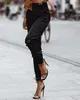 Pantalons pour femmes taille haute poche bouton Design Cargo femmes Baggy pantalons de survêtement vêtements féminins