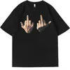 Men's T-Shirts Y2K T Shirt Hip Hop Middle Finger Graphic Print Oversized Short Sleeve Top Men Women New Fashion Casual Loose Gothic tshirt T231122