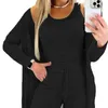 Kvinnors två bitar byxor C 2023 Set Long Women Tracksuit Sleeve Skinny Hooded Sweatersuit Solid Casual Sweatshirt Set 231123