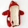 Rompers Christmas Baby Jumpsuit وشاح مجموعة شتاء رومبير رومبير سميكة الزي لباس الدعوى سنة طفل طفل ملابس المولودة أوليسي 231123
