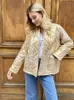 Women's Trench Coats Women Thick Jacket Autumn Winter Classical Plaid Golden Loose Female Cotton Coat 2023 Fashion Pocket Casual Lady