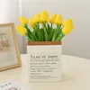 Dekorativa blommor ins Kraft Paper Bag Tulip Bouquet Set 10st Simulation Mini Artificial Fake Flower Wedding Home Decoration