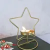 Kerzenhalter, kreativer Weihnachts-Eisen-Kerzenständer, modischer goldener Stern, leicht zu reinigen, Schmiedehandwerk, Weihnachtsbaum