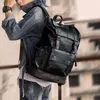 Рюкзак кожа мужчина молодежь большая способность путешествовать мальчик для ноутбука школьная сумка мужчина стильное черное плечо
