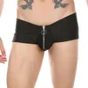 Men's No Crotch Lingerie Sexy Zipper Boxer Opening Low Rise Tight Shorts Open Bottom 18+ Adult Clothing