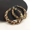 Pendientes de aro con estilo y estampado de leopardo, estilo exagerado americano y europeo, accesorios diarios, joyería de regalo