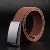 Belts Selling Unisex Canvas Belt Alloy Buckle Men Solid Color Weave & Women Casual Jeans 110-140 CM