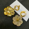 Luksusowe złote kolczyki stadninowe Diamentowe kolczyki kwiatowe projektant g biżuterii złota błyszczące biżuteria na prezenty zaręczynowe