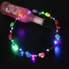 Led Rave Toy Светящаяся светодиодная лампа Tpys Цветочный венок Гирлянда Корона Повязка на голову Рождественский неоновый декор Светящиеся волосы 231123