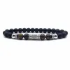 STRAND VINTAGE Lange buisarmband Men Temperament Royal 8mm Tiger Eye Stone Matte Bead voor sieradencadeau