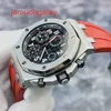 Ap Swiss luxe horloge Royal Oak Offshore Series 26470st Classic Generation Vampire zwarte plaat rode naald 42 mm automatisch mechanisch herenhorloge set voor 15