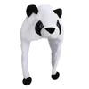 Berretti Adorabile Animale Cappello Peluche Stile Sci Panda Cartone Animato Paraorecchie Cappuccio Per Bambini Adulti (Bianco)