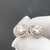 Tester per gioielli di moda Orecchini in argento sterling placcato oro con pietra di diamante grande Orecchini di lusso in moissanite