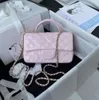 Ladies crossbody Bag Designer Luxury Light Gold Mini Handbag Classic Fashion Leather Name Brand 20CM Flap Multicolor Original Gift