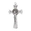 Charms exorcism Cross KeyChain Accessories Hängen för halsband Jesus Zinc Alloy Material Partihandel DIY smycken Making Charm Craft