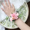 Andra modetillbehör boutonniere handledskorserier brudtärnor bröllop armband siden rose blommor party prom armband armband bröllop accessorie j230422