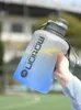 Water Bottles 2.2L Large Capacity Sports Water Bottle Outdoor Fitness Kettle Gradient Plastic Water Cup Students Portable Big Ton Barrel 231122