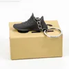 Fashion Designer Stereo Sneakers Keychain 3D Mini Basketball Shoes Key Chain Men Women Kids Ring Bag Pendant Birthday Party Gift With Box KSQH