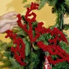 Dekoracyjne kwiaty sztuczne świąteczne czerwone jagody symulacja gałęzie gałęzie Holly Berry DIY rzemieślnicze wieniec Dekoracje drzew