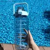 Bouteille d'eau 2L / 67.6OZ tasse d'espace de grande capacité avec tasse de paille sca bouteille d'eau en plastique portab extérieure bouteille d'eau de sport Q231123