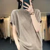 Men's TShirts 100 Merino Wool Lapel Up And Down Double Zipper Knitted Short Sleeve Women's Fashion Spring Summer Half Tshirt Top 230422