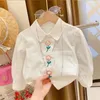 Clothing Sets 2023 Girls Apring Autumn Two Piece Short Jeans Flower Embroidery Lovely Outdoor Fashion All-match Vacation