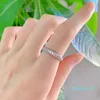 Eternity Micro Pave Moissanite Diamond Ring sterling zilveren trouwring ringen voor vrouwen mannen beloven sieraden