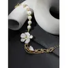 Charm Bracelets Eetit Exquisite Enamel Flower Imitation Pearls Chain Wrist Bracelet Bangle Gold Color Plated Trendy Women Jewelry Teacher