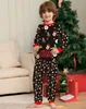 Famille correspondant tenues vêtements de Noël bébé garçon et fille chien lettres européennes impression parent-enfant porter des pyjamas maison Cothes 231123