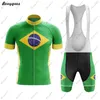 Racing Sets Brasilien Outdoor Sports Radtrikot Set Atmungsaktiv Mannschaftssport Fahrrad Herrenbekleidung Kurzes Fahrrad