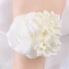 Other Fashion Accessories Ivory Cream Silk Flower Girl Bridesmaid Wedding Wrist Corsage Wedding Party Proom Hand Flower Pearl Wristlet Band Bracelet J230422