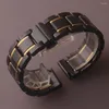 Uhrenarmbänder 20mm 21mm 22mm 23mm 24mm Perle Keramik Armband Schwarz Mode Luxus Armband Schmetterling Schnalle Ersatz Gürtel Kette