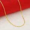 Pendant Necklaces Nareyo 24k Real Gold Necklace Plating 2mm Rat Tail Chain Necklace Female Wedding Anniversary GiftL231123