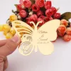 Party Supplies 20pcs/Lot Custom Acrylic Mirror Butterfly Tags Personalized Name Date Gift Hollow Out Design Invitation Card