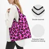 Sacs à provisions mignon léopard guépard modèle sans couture sac fourre-tout portable peau d'animal imprimé taches épicerie shopper épaule