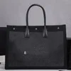 Gewebte Einkaufstaschen Große Kapazität Einkaufstasche Designer Entwurf Handtasche Bestickter Brief Druck Haspe Ledergriff Frauen Luxus Reise Strandtasche