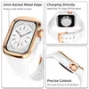 Cinturino per orologio da donna in silicone per Apple iWatch Series 4 5 6 7 8 SE con custodia in metallo Custodia per orologio di ricambio intelligente 40mm 41mm