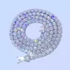 3 mm breedte Moissanite Iced out sieraden voor vrouwelijke mannen Sterling Silver Diamond Bracelet ketting tennisketen 925
