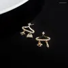 Boucles d'oreilles KAROPEL 925 argent créatif exquis petite aiguille de cintre femme Design de mode coréenne