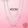 Pendant Necklaces Lock Necklace for Women 925 Silver Twist Me Clasp Chunky Thick Lock Choker Chain Necklaces Jewelry Jewellery CollarL231123