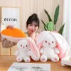 New Newest Creative Funny Doll Carrot Rabbit Plush Toy Stuffed Soft Bunny Hiding in Strawberry Bag Toys for Kids Girls Birthday Gift