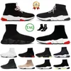 2024 Designer High Knit Socks Shoes Paris Men Women Beige Triper s Black White Pink Clear Sole Lace -Up Graffiti Speeds Trainers Tennis Jogging Sneakers