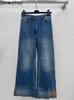 Kvinnors jeans Bearomad högkvalitativ sommarmodedesigner vintage mörkblå färg jeans fickor midja smal rak 230422