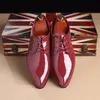Leather Men's Classic Retro Brogue Patent Mens Lace-Up Dress Business Office Shoes Men Party Wedding Oxfords Sizes 38-48 2 57