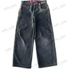 Mäns jeans streetwear jnco jeans y2k kvinnor herr hip hop tecknad grafik broderade baggy jeans byxor nya gotiska höga midja breda byxor t231123