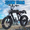 AB Stock 750W 13AH Electric Mountain Bike Snow Ebicycle 20 "4.0 Yağ Lastik E-Bisiklet Çıkarılabilir Pil 7 Hızlı Dişli Ebike Erkekler İçin