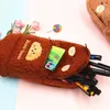 1pcs Pencil Case Kız Güzel Kırtasiye Yaratıcı Stand Kawaiis Kılıfları Peluş Okul Evrakları