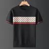 Mens T Shirts 2023 Plus Size Autumn Half Sleeve Sweater Mens Short T-shirt Bee Jacquard Embroidery Casual Line Top Large